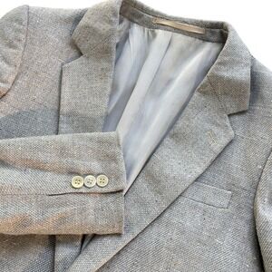 Rupert's Blazer Mens 40R Gray Tweed Two Button Silk Wool Academic Minimalist